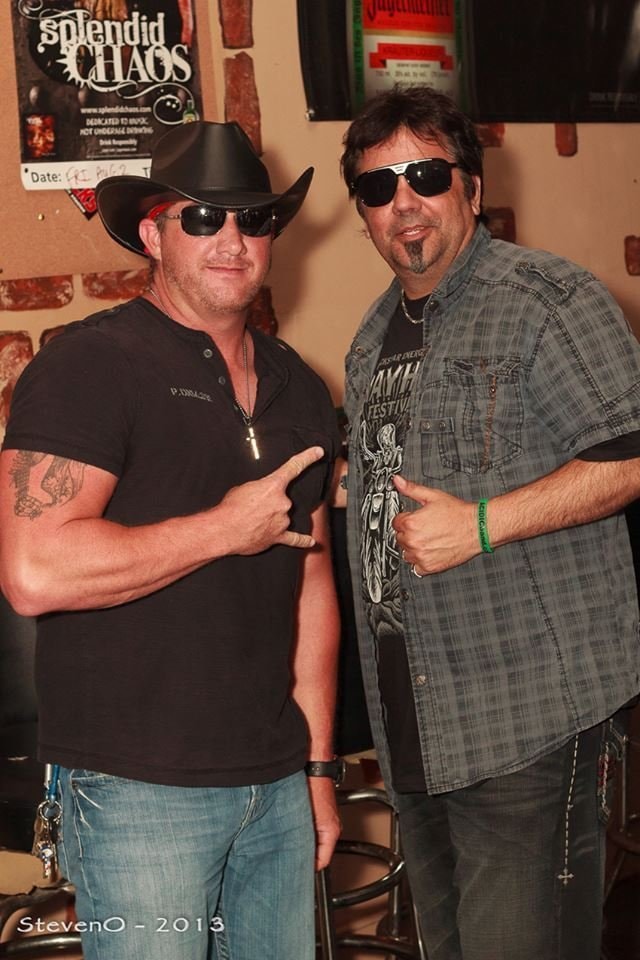 Marc Kenney posing with a friend at Splendid Chaos venue — StevenO 2013