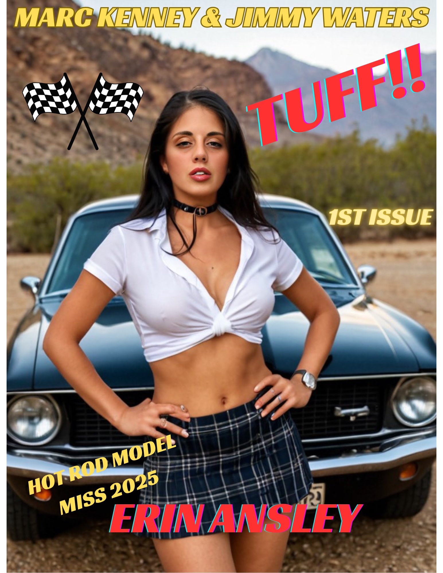 Marc Kenney and Jimmy Waters — TUFF!! magazine 1st issue cover with Erin Ansley